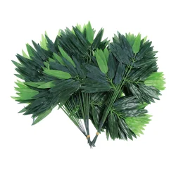100Pcs Green Plants Bamboo Leaves Artifical Decorative Branch Lifelike Bamboo Leaves Door Frame Decoration Exposed For Crafts