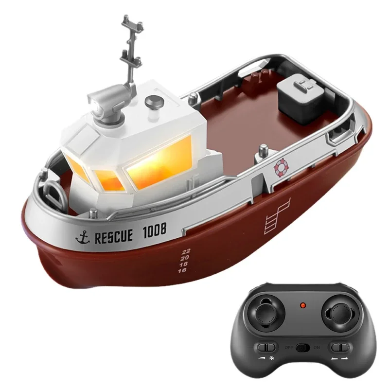 RC Tugboat Simulation Toy Electric Charging Remote Control Mini Simulation Tugboat Speedboat Model Gift Toy for Children