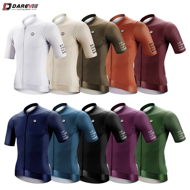 DAREVIE Koszulka kolarska SPF 50 Anti-UV Poziom treningowy Slim Fit Mały rozmiar Mężczyźni Kobiety Mężczyzna Koszulka kolarska Maillot Bike Jersey Koszulka kolarska