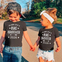Promoted To Big Sister Big Brother 2026 Print Kids Shirts Baby Announcement Outfit T-shirt  Big Bro Sis Short Sleeve Clothes Tee