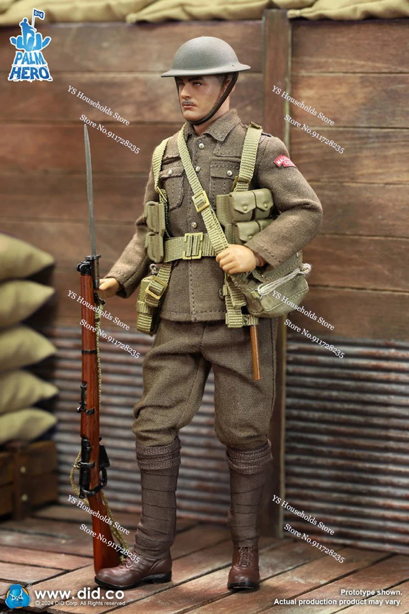 DID XB80028 1/12 WWI British Infantryman Action Figure Albert Brown Cloth Design Movable 6