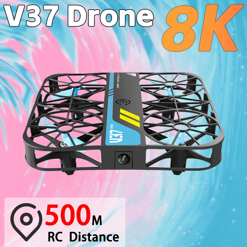 New V37 Mini Grid Drone 8k HD Camera Obstacle Avoidance Aerial Photography Brushless Pocket RC Helicopter Plane Quadcopter Gifts