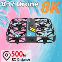 New V37 Mini Grid Drone 8k HD Camera Obstacle Avoidance Aerial Photography Brushless Pocket RC Helicopter Plane Quadcopter Gifts