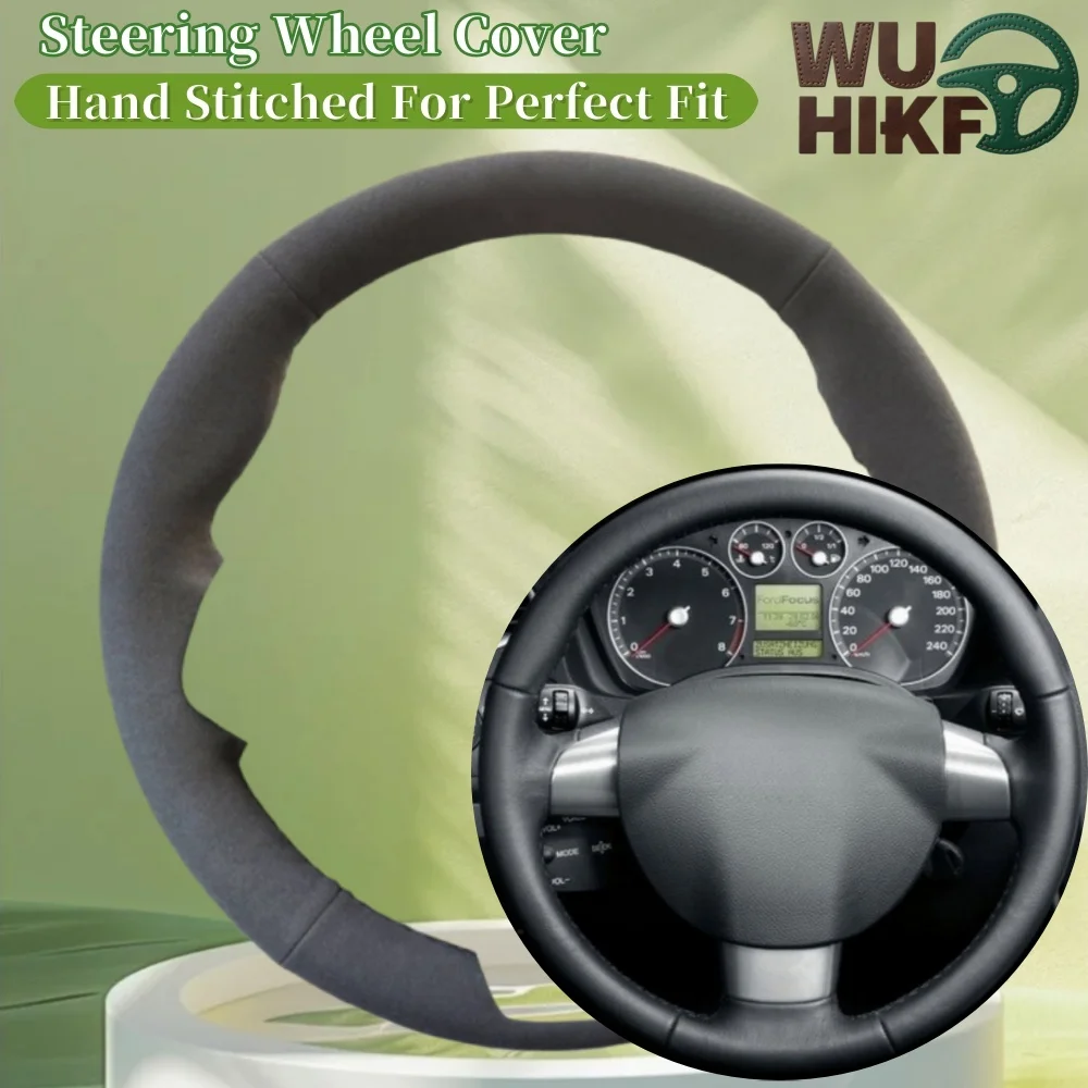 

Замшевый чехол на руль автомобиля с ручным шитьем для Ford Focus 2 2005-2011 (3 спицы), индивидуальная пленка на руль, аксессуары для салона автомобиля