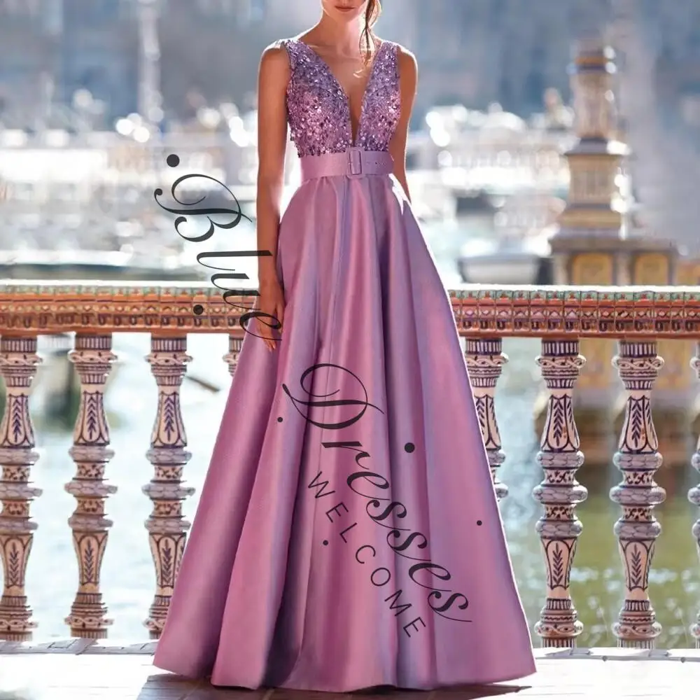customized  Chic solid color simple long dress. Delicate waist shows your charm. Soft floor skirt interprets tender and beautifu