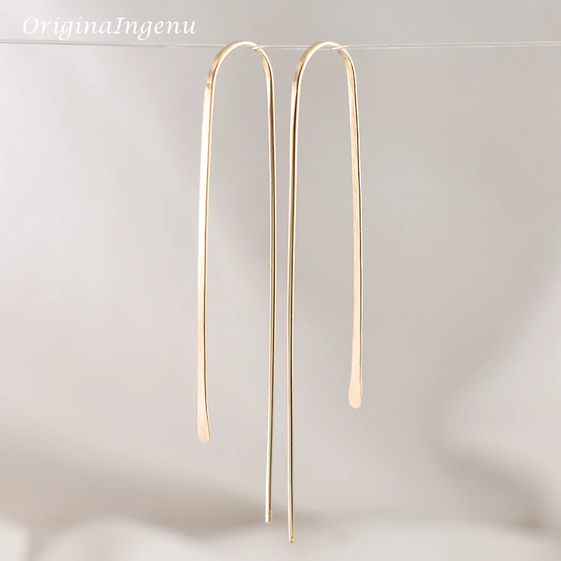925 Silver Earrings Gold Filled Drop Earrings Handmad Gold Wrap Oorbellen Minimalist Brincos Boho Earrings For Women