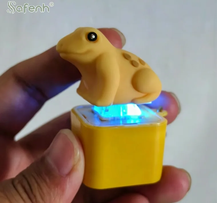 Rechargeable Frog LED Keychain Light Portable Stress Relief Ideal for Backpack Enhancement