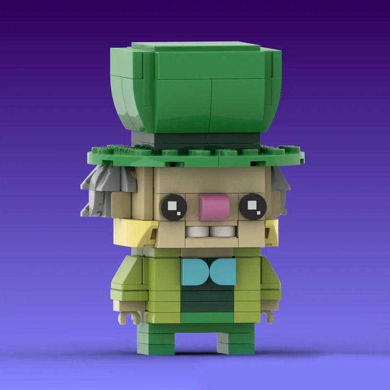 MOC Classic Movie Rick White Rabbit,Mr. Brickheadz-Collection de figurines de dessin animé pour enfants, blocs de construction, chapeau, pilier anthracite, cadeau jouet