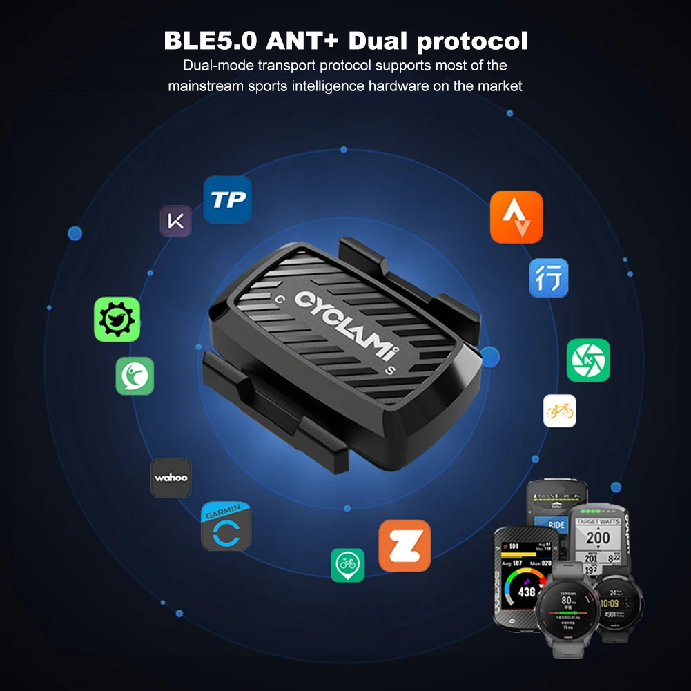 

Датчик скорости вращения педалей ANT Bluetooth-совместимый датчик велосипедного педалей GPS велосипедный компьютер двойной датчик аксессуары для велосипеда