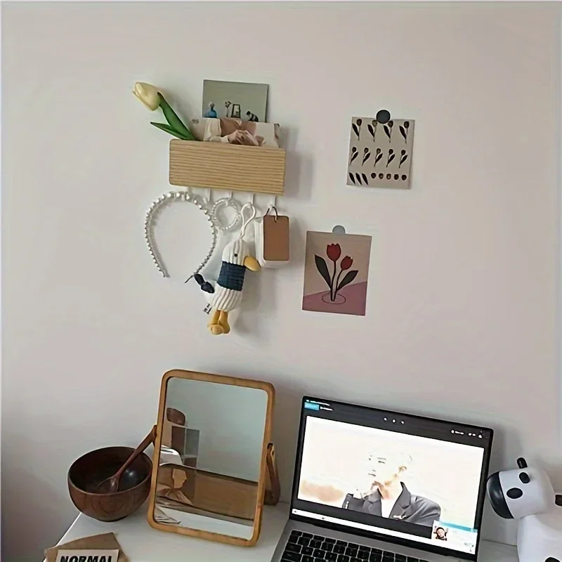 Crochet à clé mural, porte lettre et porte-clés, organisateur, montage mural, avec 5 crochets à clé, pour la maison et le b