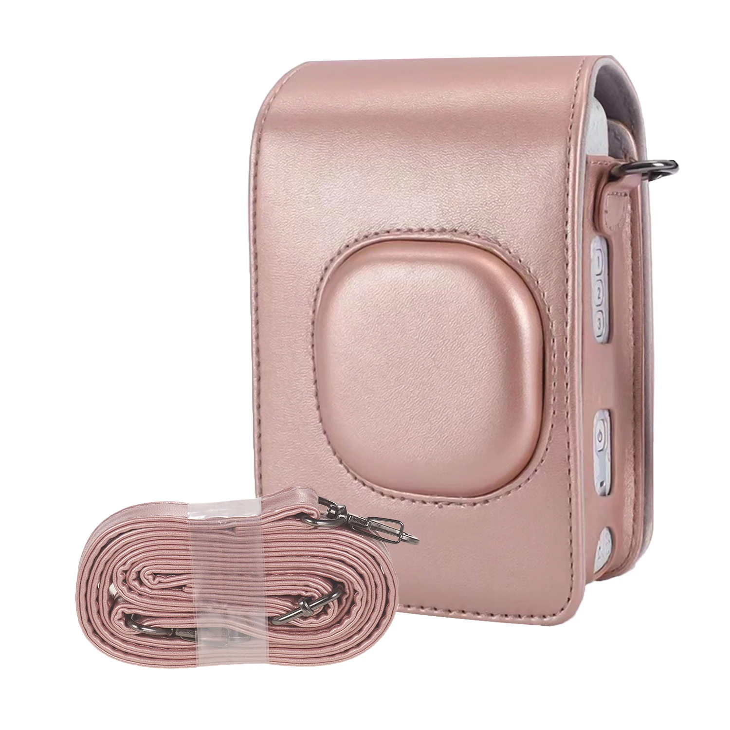 Compact Size Instant Camera Case Bag PU Leather with Shoulder Strap Compatible with Fujifilm Fuji Instax mini LiPlay