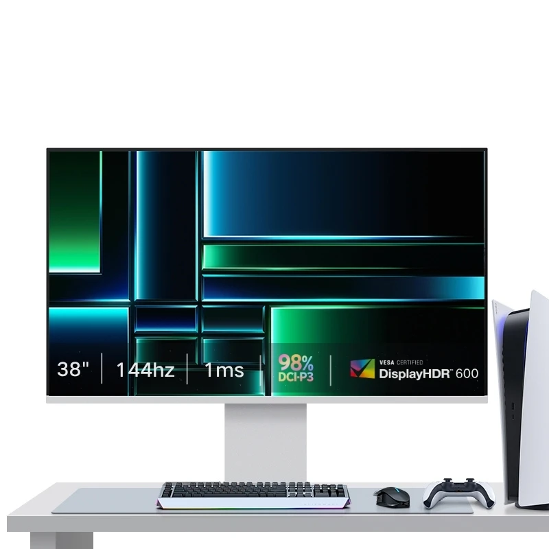 

38-дюймовый игровой монитор с плоским экраном, 144 Гц, 1 мс, HDR600, 4K IPS, алюминиевый эргономичный дизайн премиум-класса
