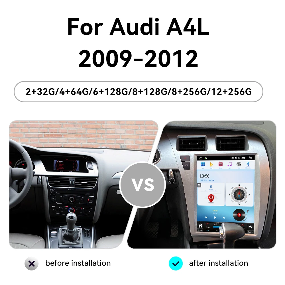 

Zwnav Android 13 12.1 Inch Carplay Stereo For Audi A4L 2009-2012 GPS Navigation Car Radio Multimedia Touch Screen Head Unit