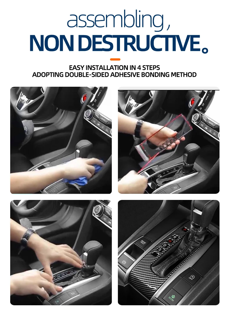 Für HONDA 2016 2017 2018 2019 2020 2021 10. Generation CIVIC SEDAN HATCHBACK AT Schaltgetriebe Dekorativer Aufkleber Innenraumzubehör – Detail 8