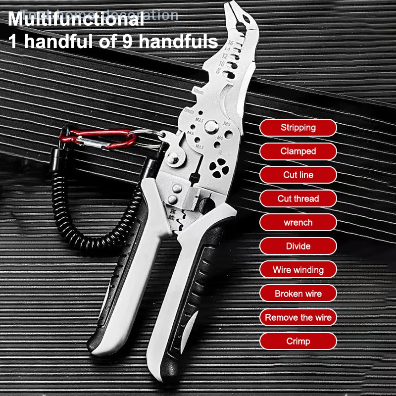 Multi-function Wire Stripper With Elbow Professional Electrician Pliers Crimping Tool Wire Crimper Cutter Wiring Tools Hand Tool