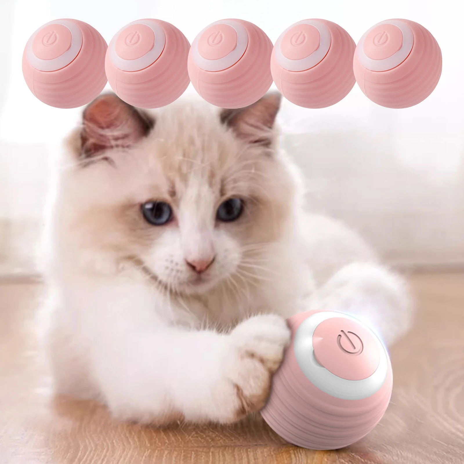 Pet Interactive Ball Smart Cat Dog Toys Cat Toy Indoor Automatic Rolling Magic Ball Cat Electronic Toy Training Self-moving Game