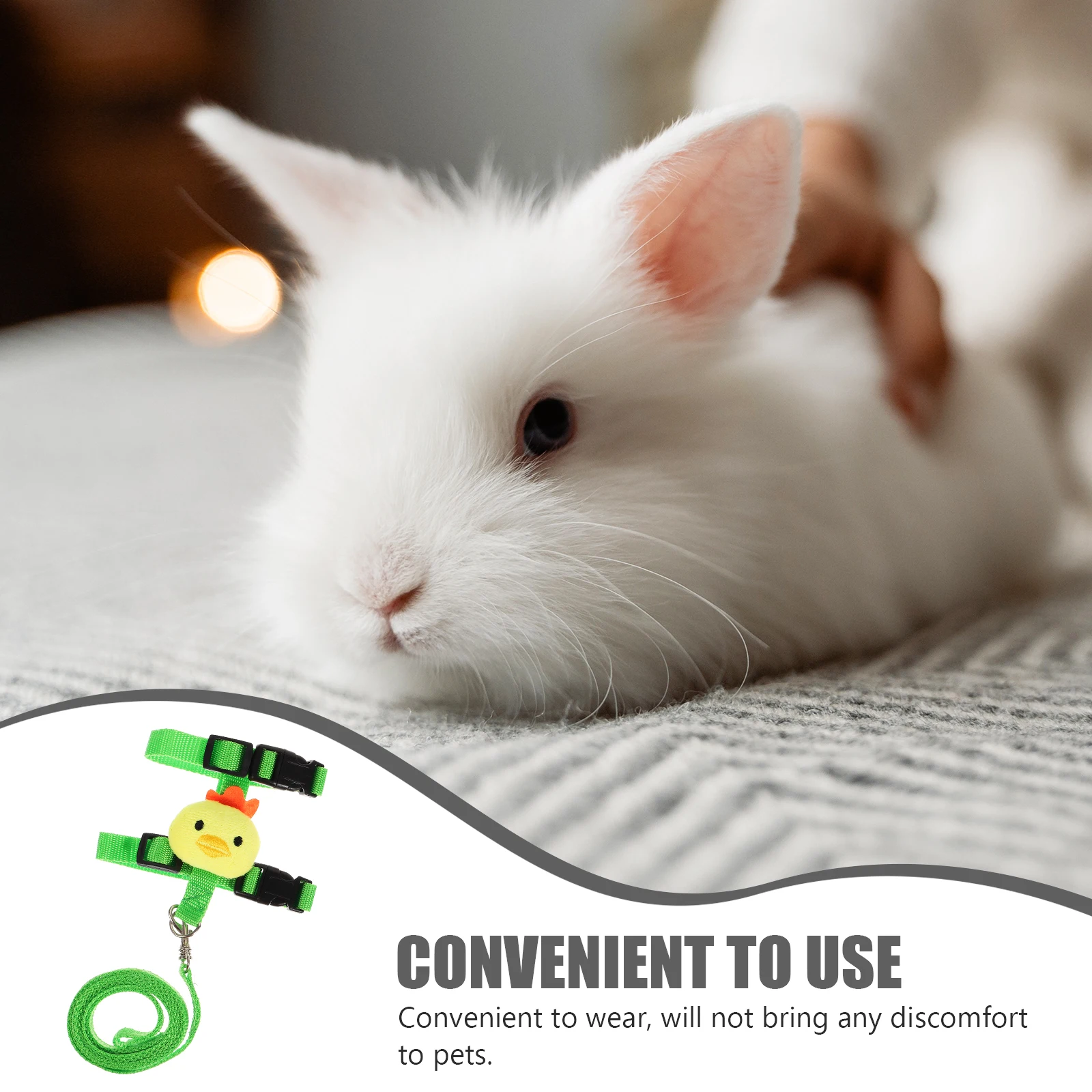 

1 set Pet Rabbit Kitten Adjustable Ferret Small Animals Traction Rope Outdoor Ferret Walking Rope Supplies Polyester Leash