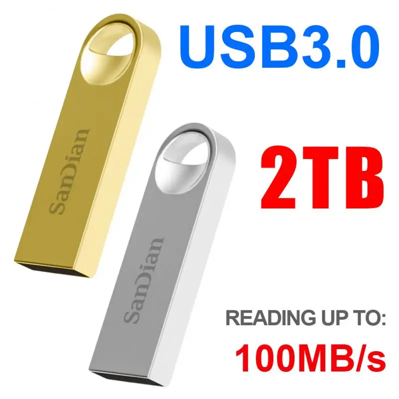 Memory Stick, Metal, USB 3.0, 1TB, 2TB, 512GB, 128GB, Tipo C, Mini Flash Drive Impermeável, Memory Stick de Alta Velocidade