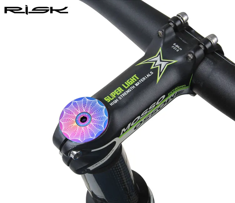 Risiko Fahrrad Titan legierung Headset Vorbau obere Kappe Abdeckung m6x30 Schraubens ch raube für Vorderrad gabel Steuerrohr 1 1/8mm (28,6 ") gewinde los – Detail 6