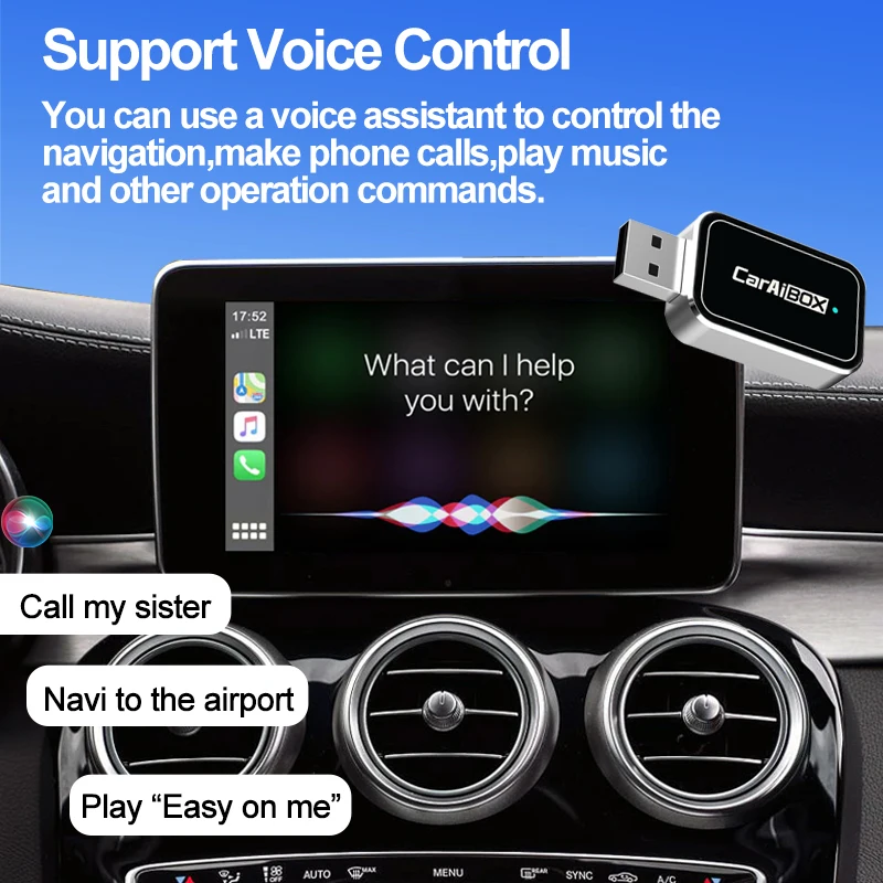 UHULAMB EC09 Mini Carplay Android Auto Verkabelt Zu Drahtlose Auto Spielen Box Adapter Smart Ai Box Bluetooth WiFi Spotify Connect