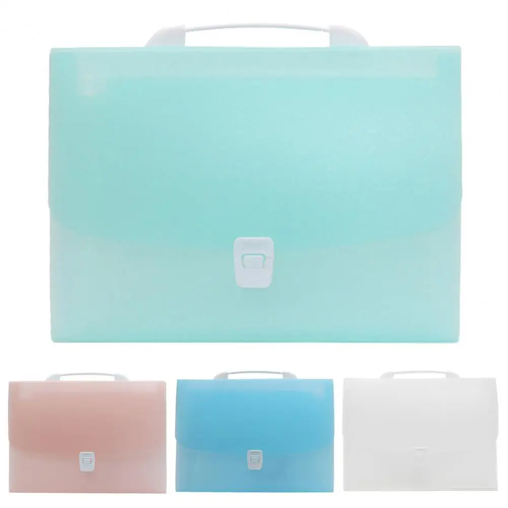 File Folder Multi-pages 13 Pockets with Handle Examination Paper Document Accordion File Organizer School Supplies Candy Color