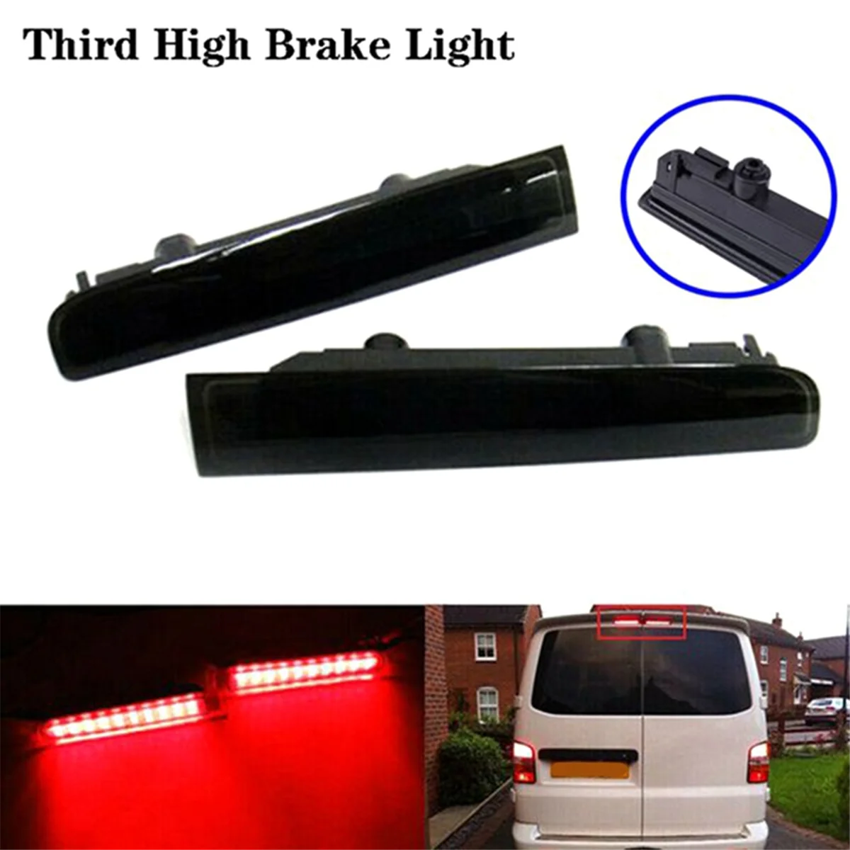 2PCS Car Third High Brake Light Barn Door Rear Brake Light High Mount Stop Lamp for VW Transporter T5 T6 2003-2016 - Image 3
