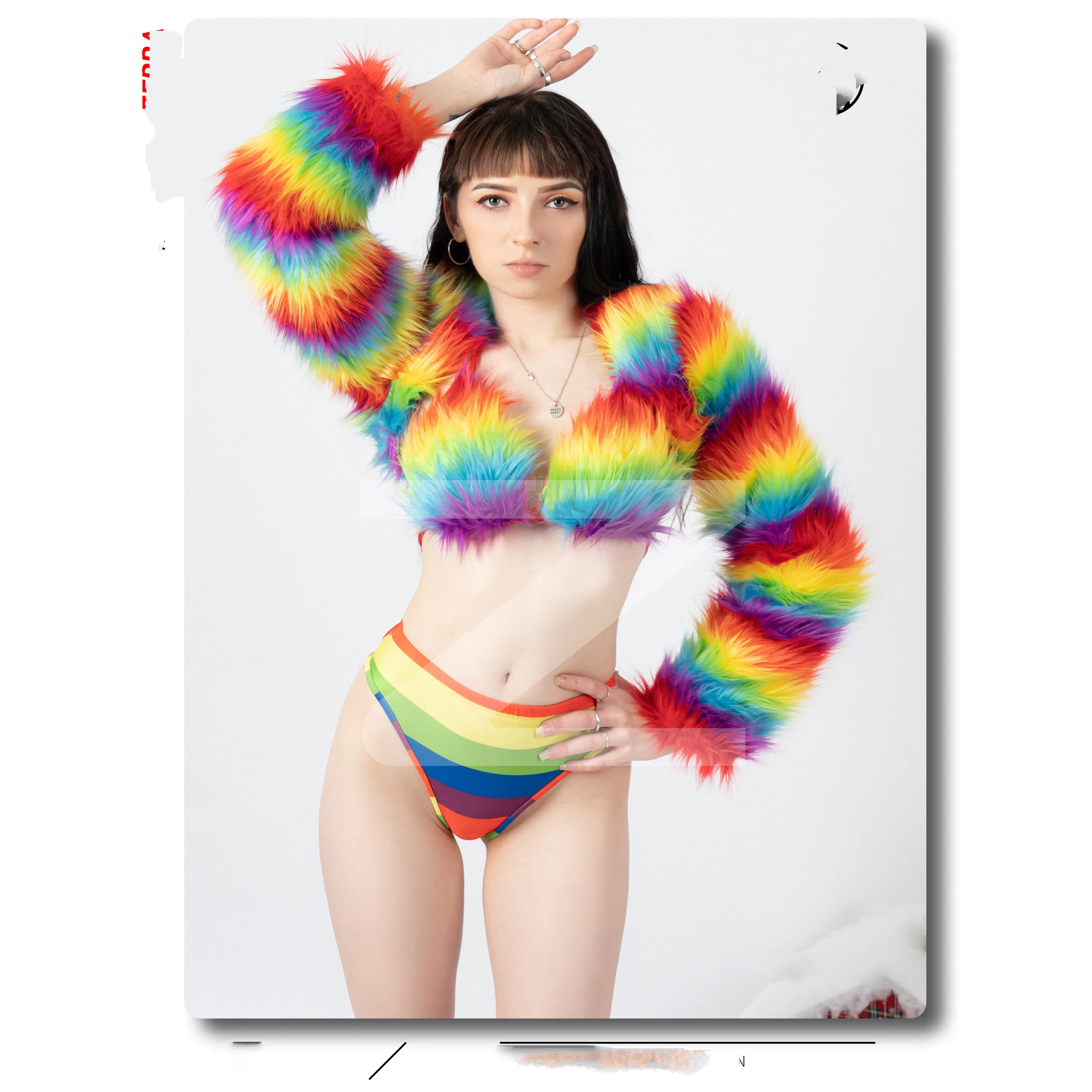 

New Year's Day Christmas colorful plush coat sexy bikini exclusive custom GOGO