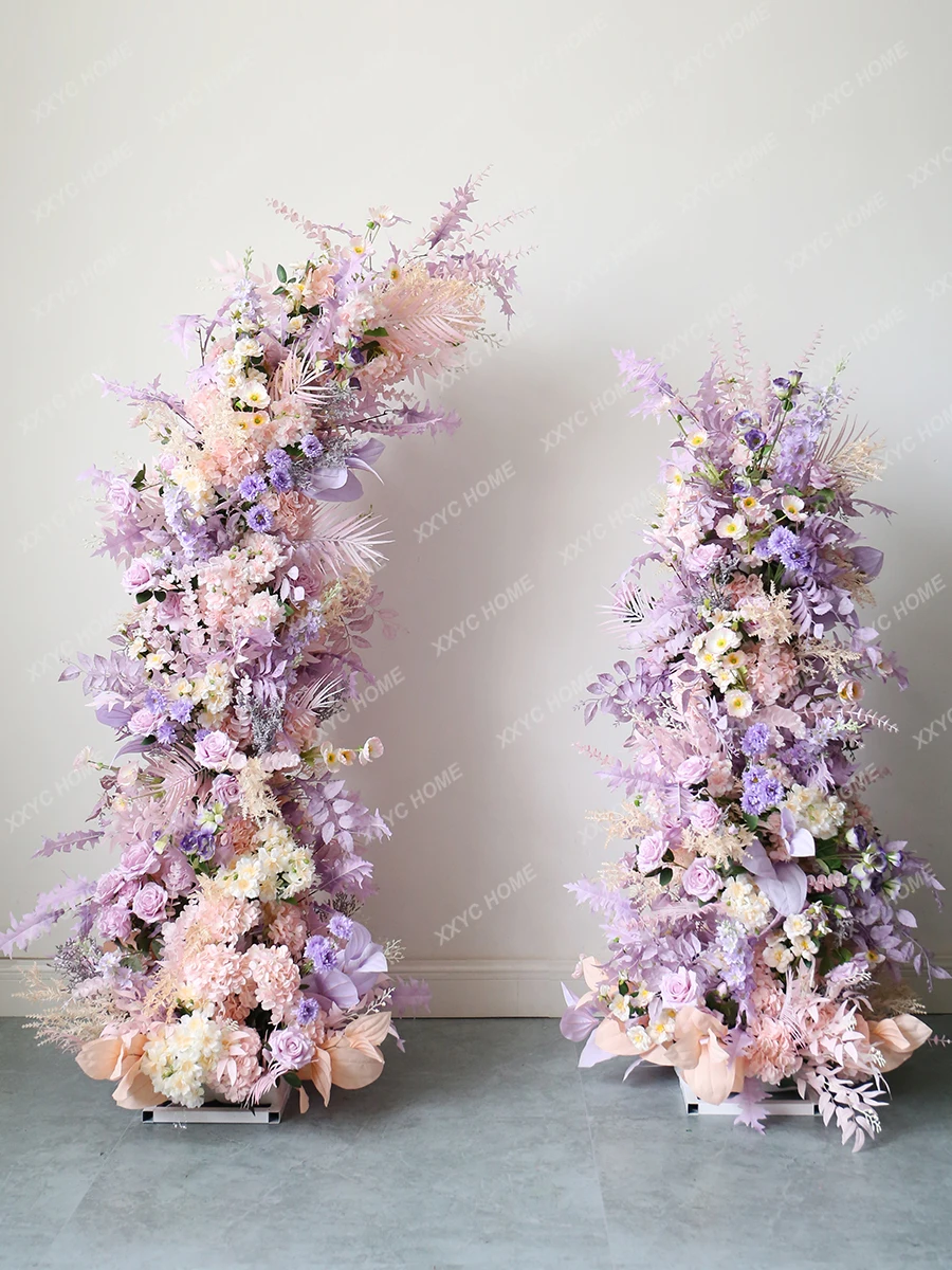 Bouquet Arch Flower Gate Horn Floor Flower Stand Window Wedding Dress Photography Clock-in Background Artificial Flower