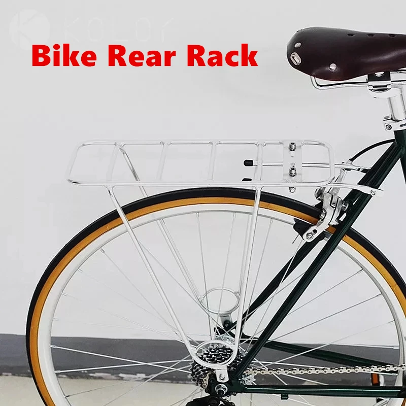 Bike Rear Rack Luggage Seat Cargo Retro Aluminum Alloy Fixie Bicycle 26 Inch Matte Silver Cycling Parts