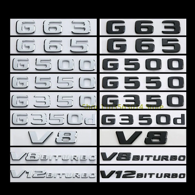 

Car Trunk Letters Alphabet Badge Emblem Decal Sticker For G Class G55 G63 G65 G350d G500 4X4 W461 W463 W464