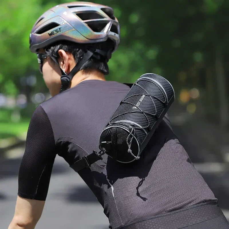 

WEST BIKING Светоотражающая сумка на руль велосипеда 2л Многофункциональная велосипедная сумка с ремнями и боковыми сетчатыми карманами Мужская сумка на плечо