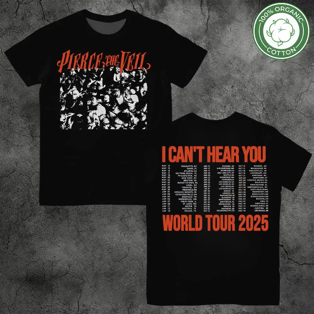 

New Rock Band Pierce The Veil Printed T-shirt Street Hip-Hop Oversized Trend 100% Cotton Tee Vintage Harajuku Men's O-neck Tops