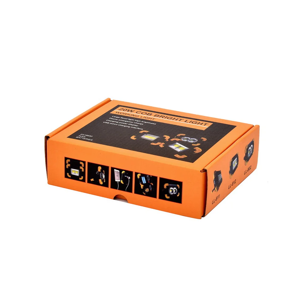 20 واط Cob قابلة للشحن Led ضوء العمل السوبر مشرق المحمولة الكاشف للتخييم التنزه الصيد إصلاح السيارات استخدام Sos في حالات الطوارئ