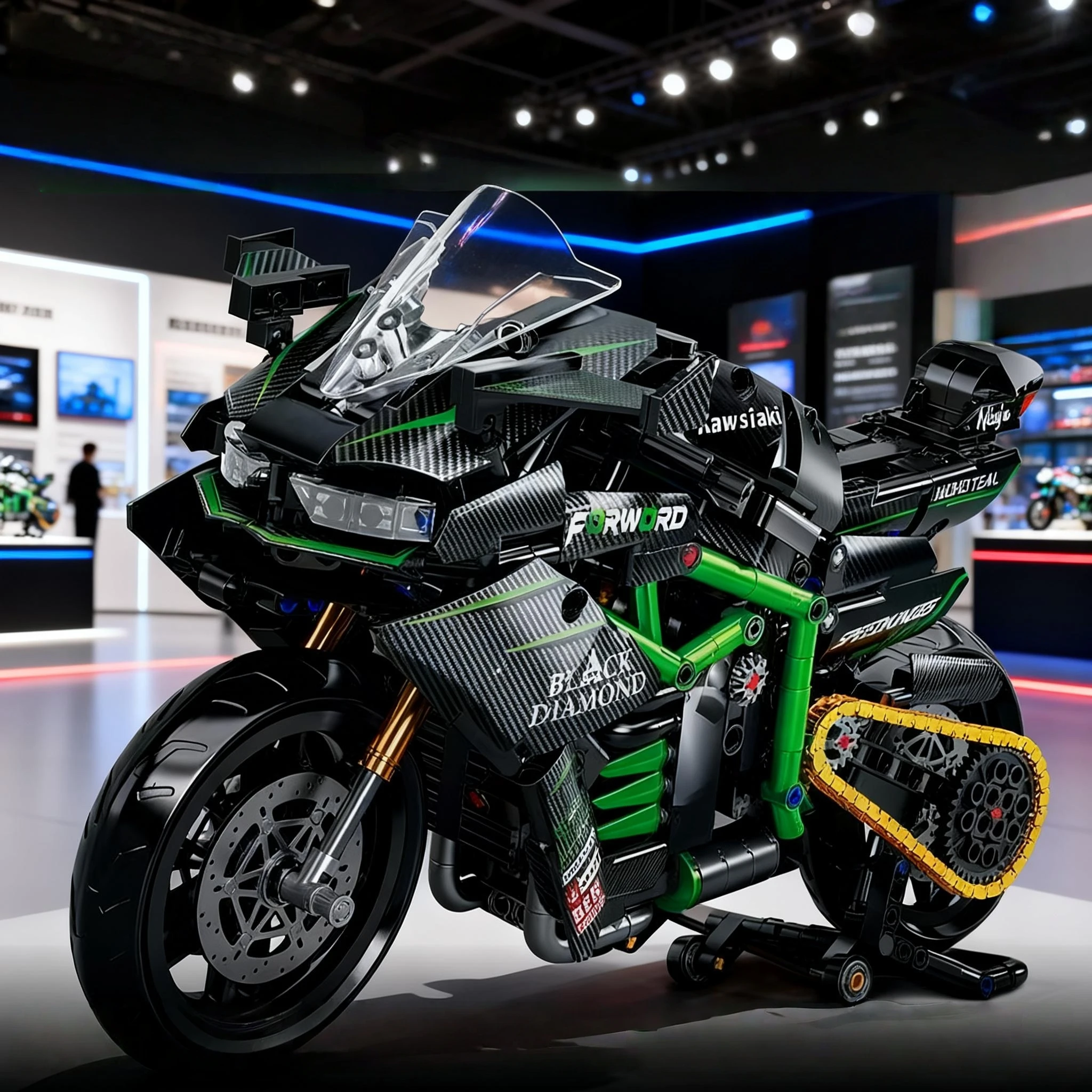 Novo 1:8 conjuntos de blocos de construção de moto moc tijolos modelo de motocicleta presentes de natal para meninos crianças