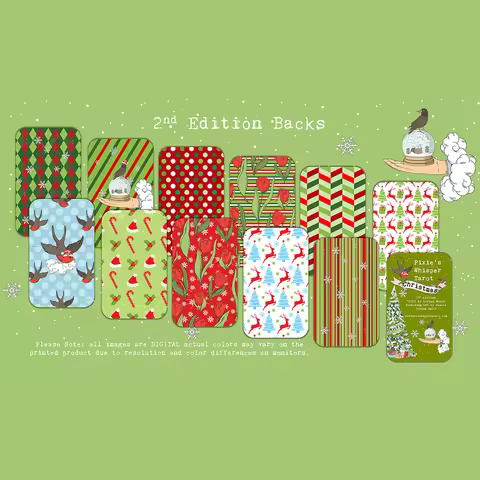 12*7cm Pixie's Whisper Tarot Deck Christmas Edition Limited Release, 78 Tarot Cards with 10+ Different Types of Card Back