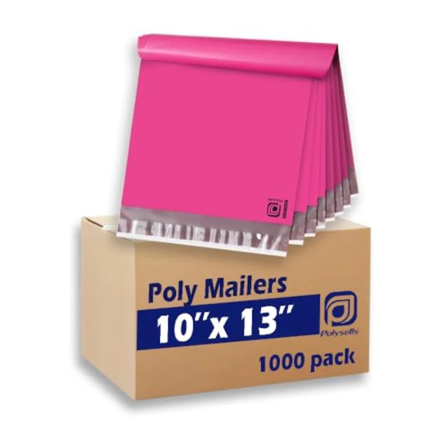 

1000 шт. почтовых пакетов из полиэтилена 10x13 дюймов, прочные, с клейким клапаном, водонепроницаемые и устойчивые к разрывам, для отправки почты