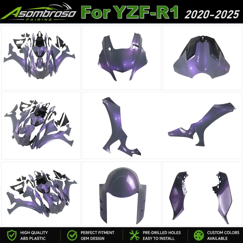 

Complete Fairing kit For YAMAHA YZF R1 2020-2025 R1 20-25 ABS Injection Plastic Motorcycle Body Kit Chameleon Gray Purple