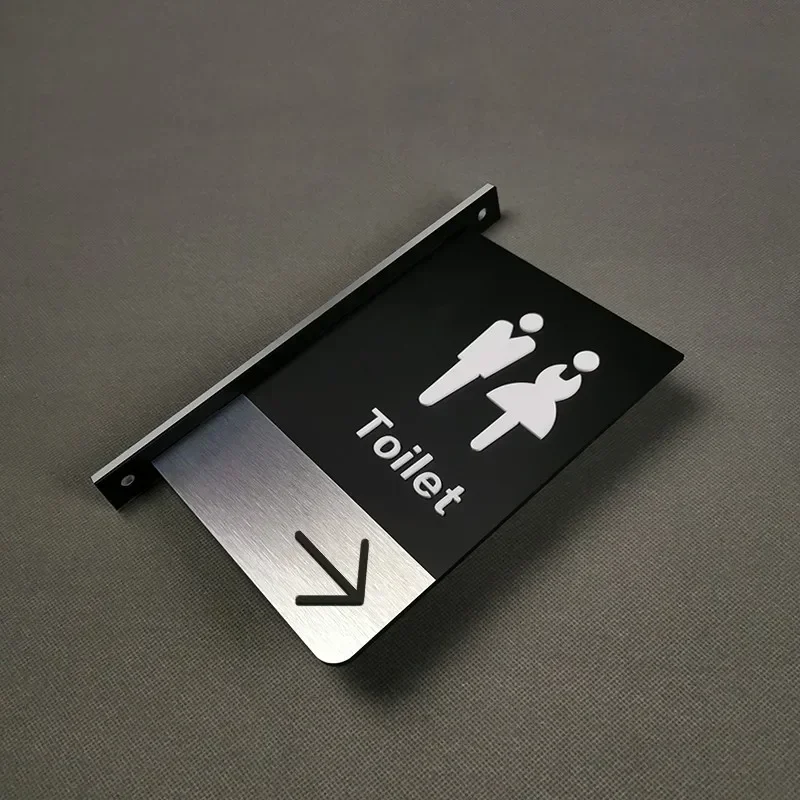 Restroom Reminder Sign Double-sided Men\'s and Women\'s Bathroom Signage Side-mounted Hotel Office Public WC Toilet Door Signs