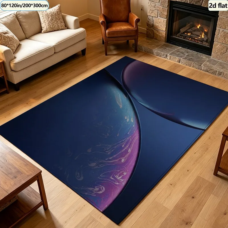 1 Piece of Abstract Marble-Patterned Purple-Blue Carpet, Soft and Comfortable, Suitable for All Seasons, Lightweight and Easy to Care For, Home Decor, Living Room, Bedroom, Entryway Decoration, Multi-Functional Floor Mat for Winter and Autumn