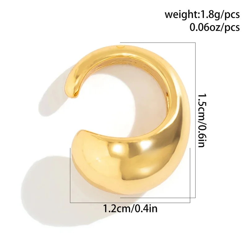 European And American Punk Water Drop  Earrings Gothic C-Shaped Ear Stud Thick Ear Clip Suitable For Women\'s Daily Collocation