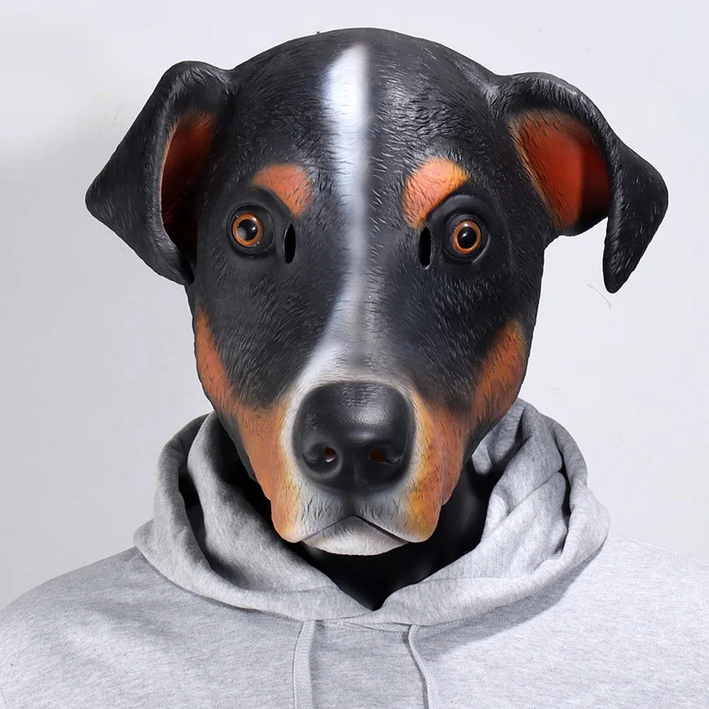 

Cute Dog Mask Cosplay Funny Big Ear Dogs Animal Latex Helmet Halloween Carnival Dress Up Bar Masquerade Party Costume Props