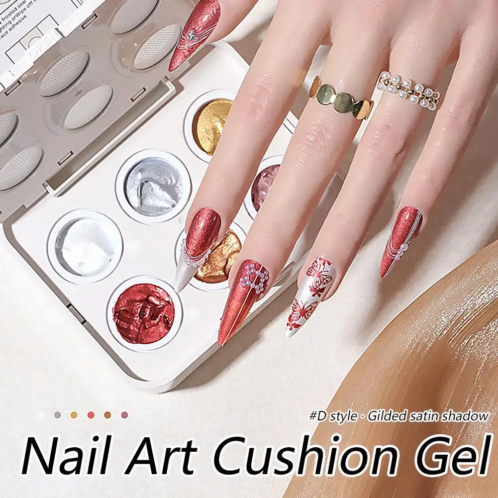 

6-Grid Air Cushion Nail Gel – Gradient Blush Effect Nail Polish, DIY Nail Art Stamping for Color Blending & Ombre, Salon-Quality