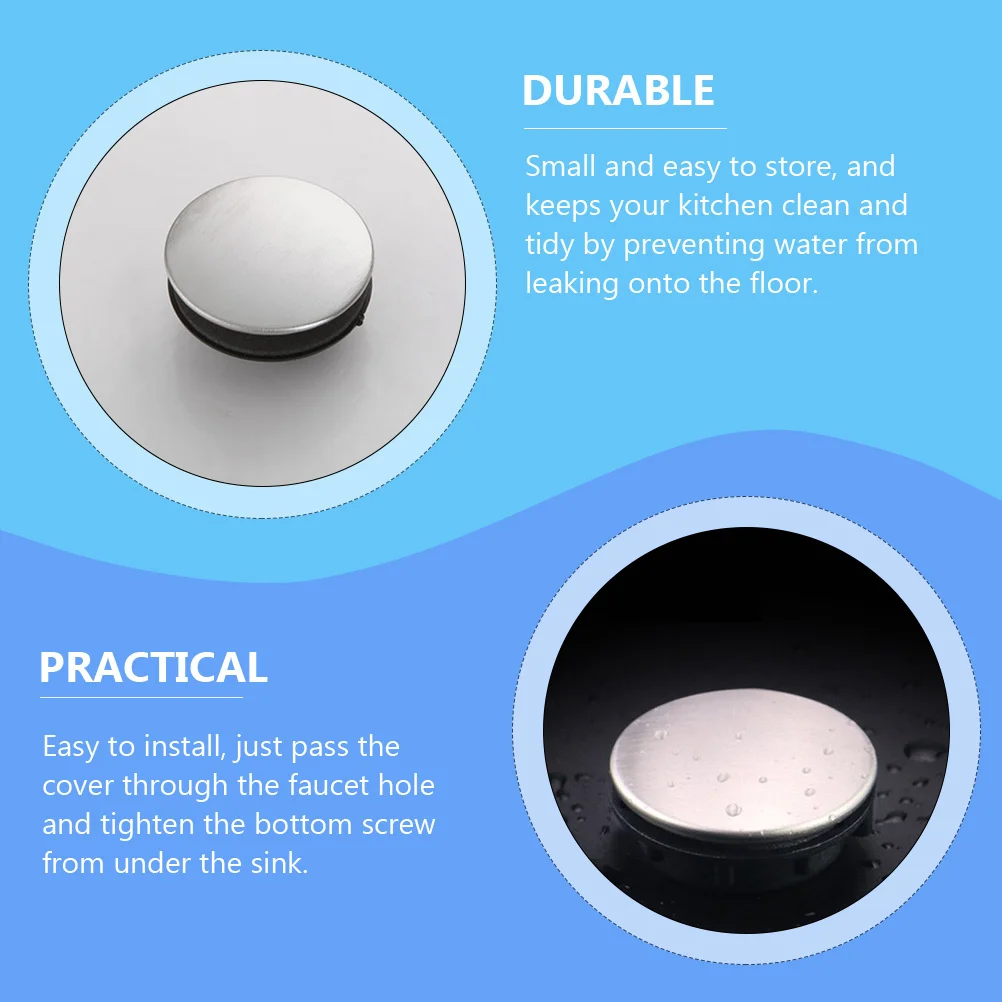 

2pcs Stainless Steel Sink Hole Cover Durable Abs Faucet Plug For Kitchen Bathroom Countertop Basin Repair Kit Sink Hole Cover