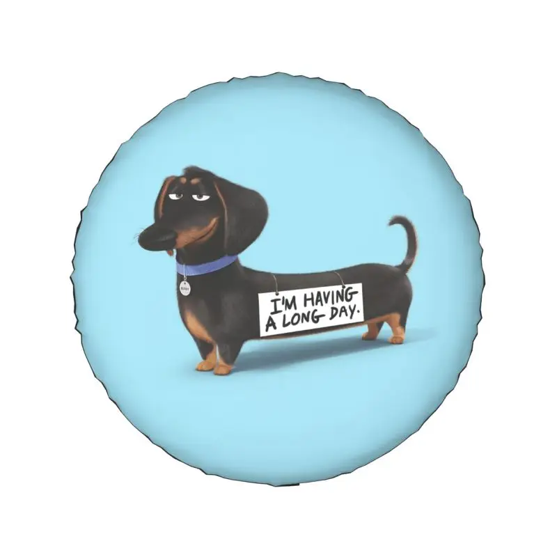 Kawaii Dachshund Spare Tire Cover for Jeep Toyota Mitsubishi Badger Sausage Dog 4WD 4x4 Trailer Car Wheel 14