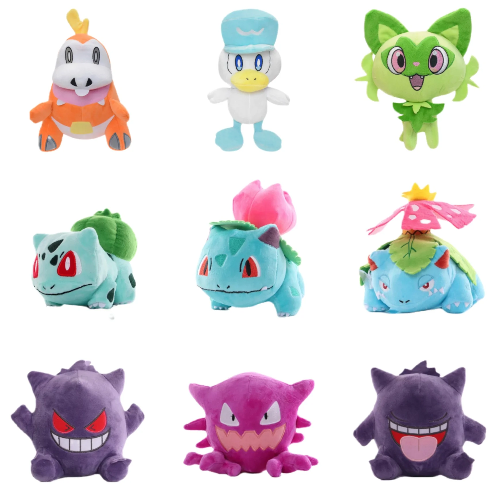 ตุ๊กตาโปเกมอน Pikachu haunter gengar ตุ๊กตายัดนุ่น sprigatit ivysaur Bulbasaur peluche Kawaii plushies ของขวัญของเล่น