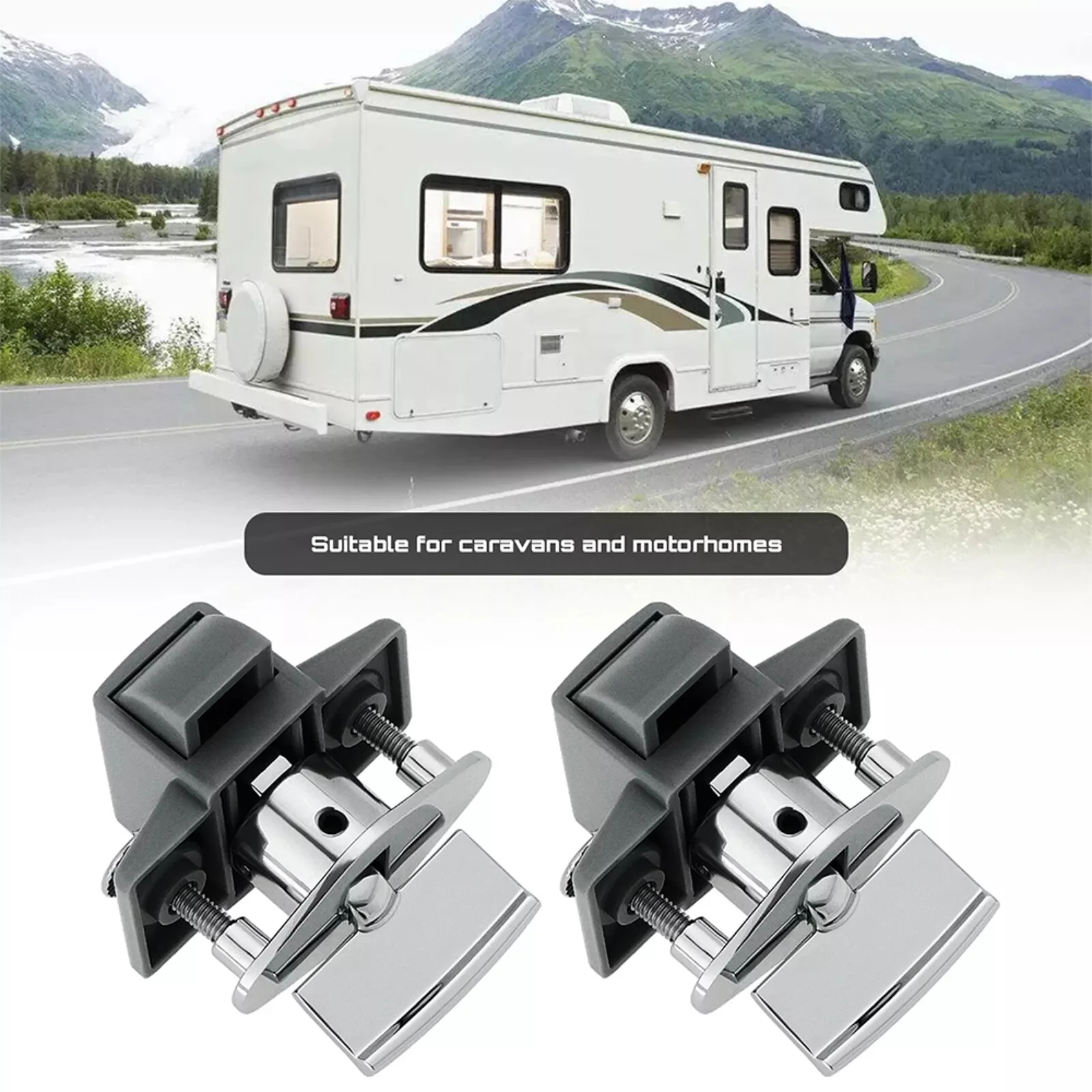 

1PC For Elddis Compass Caravan Motorhome Chrome Drawer Or Locker Door Release Catch Wear-Resistant RV Accessories