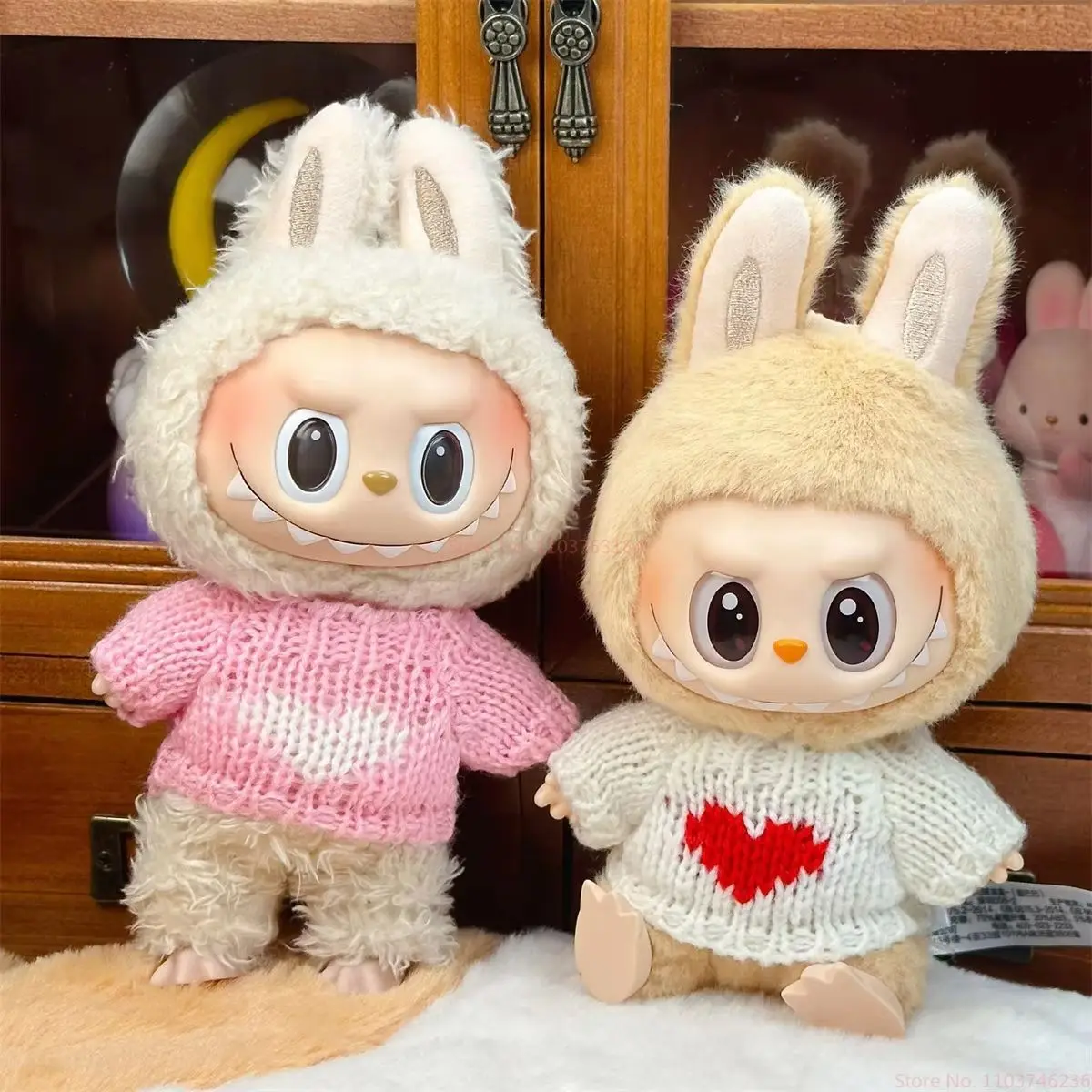 새로운 도착 15cm/17cm 몬스터 Lafufu 옷 전용 옷 인형 없음 미니 니트 양복 장식 인형 어린이 생일 선물