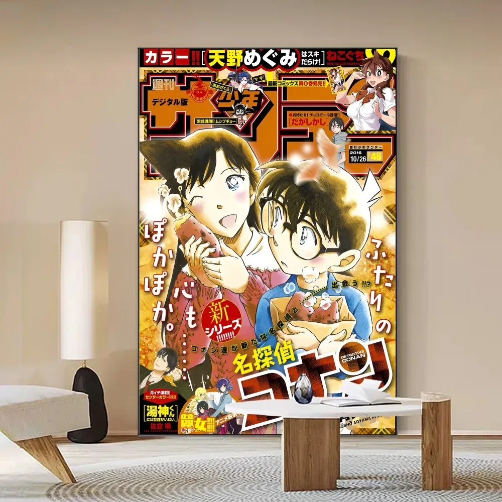 Japanese Detective Conan Anime  Movie Sticky Posters Vintage Room Home Bar Cafe Decor Vintage Decorative Painting