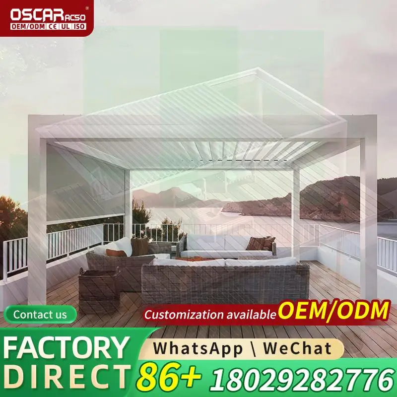 Motorized Aluminum Double Roof Pergola Gazebo for Outdoor Living and Garden Lounge for Homes in Europe Australia pergolas