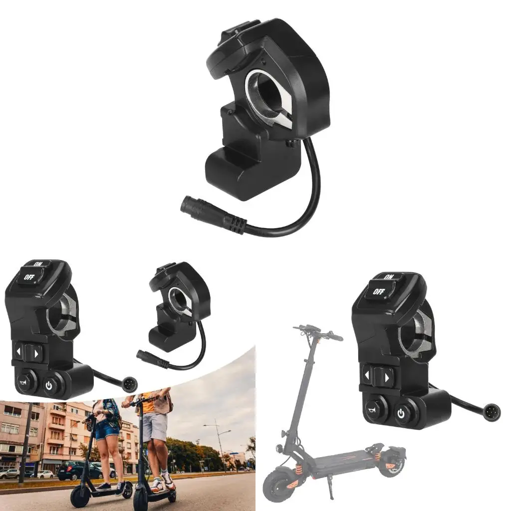 

Electric Scooter Handle Control Switches for Max Waterproof 6 Pin 4 Function Handlebar Switches Turn Horn Button